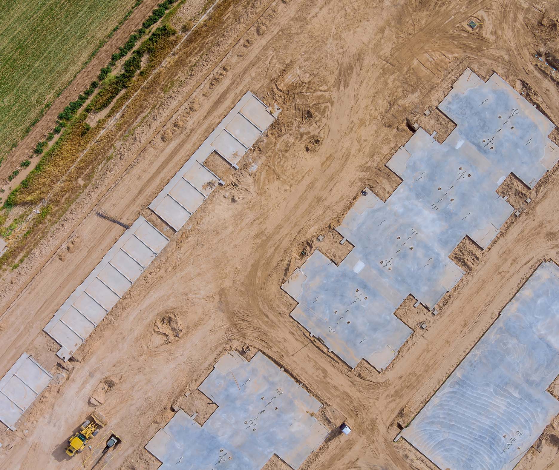 foundation outline on land