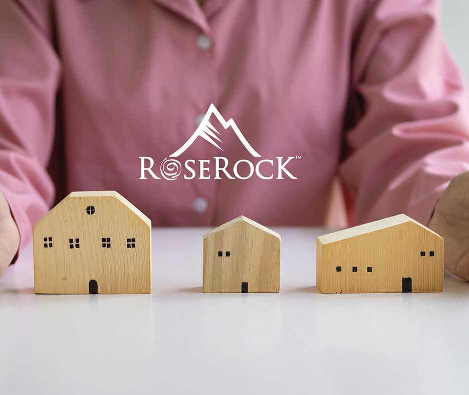 House blocks with RoseRock Logo